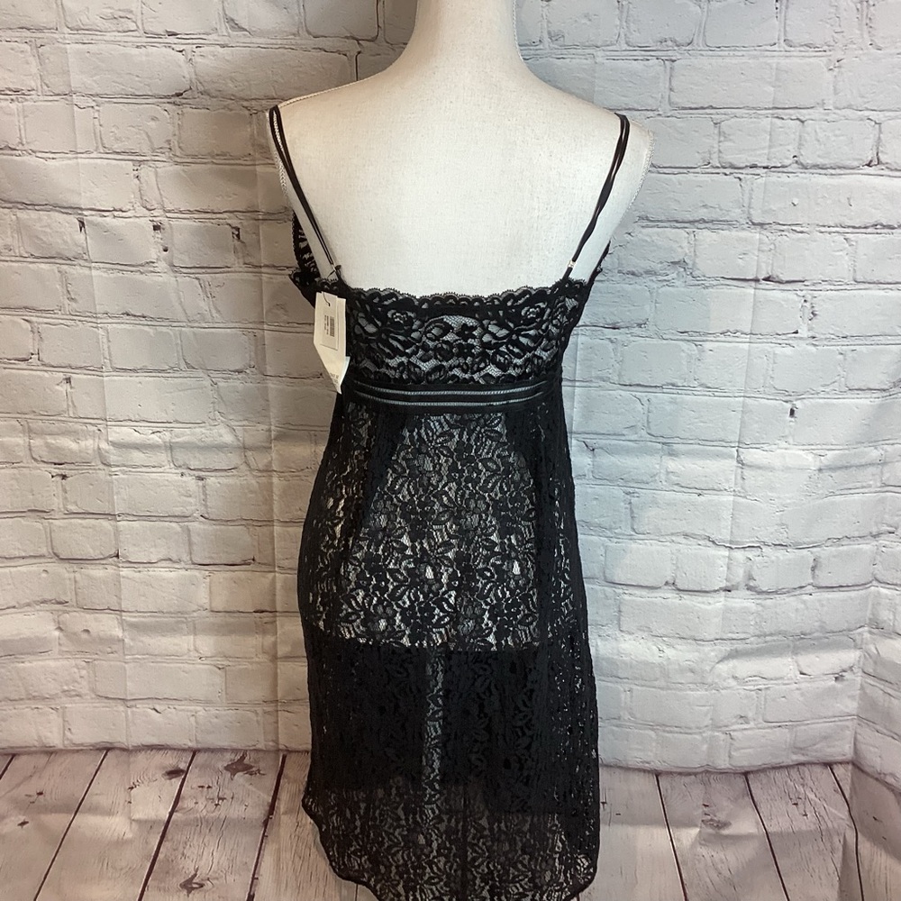 STELLA MCCARTNEY LACE SLIP DRESS BLACK NWT SZ LG - Picture 5 of 10